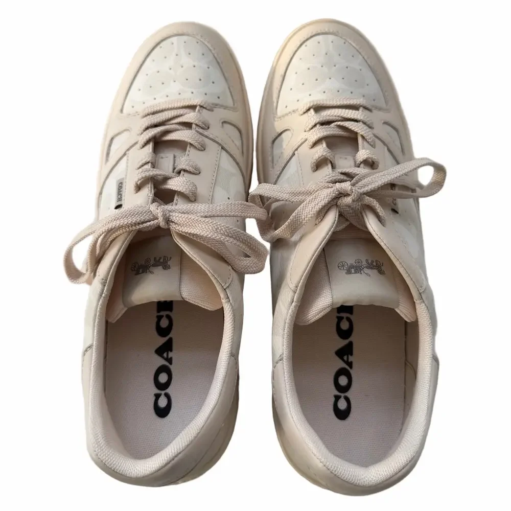 Coach Clip Court Sneaker Men's Size 12D Signature Chalk Casual C8965 EUC